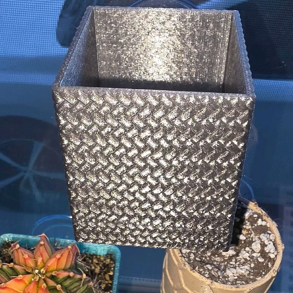 Window Suction Planter 2.5 Inch Cube, Space Grey — PETG with Magnetic Drip Tray & Drainage