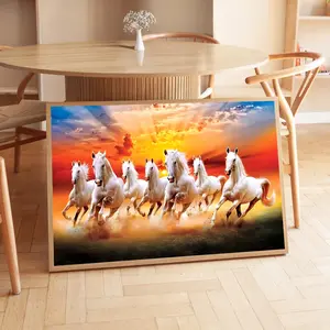 Seven Lucky Running Wild Horses Wall Art Animal Posters Canvas Poster Bedroom Decor Sports Landscape Office Room Decor