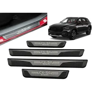 Car Accessories For Mazda CX-50 CX50 CX50 2022-2025 Door Entry Guard Plastic Kick Plate Protectors Car Stickers Auto Parts Car Styling