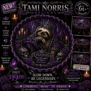 Tami Norris Designs Legendary Sloth Candle Holder or Mini Baking Tray Handmade with Care Durable Long Lasting Perfect for Decor or Gifting