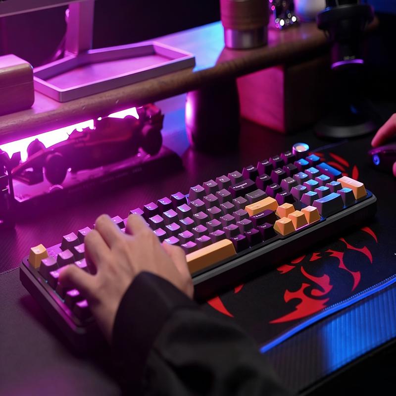 101 Key Tri-Mode Mechanical Keyboard, Mechanical Gaming Keyboard, 2.4g/Bluetooth-compatible 5.0/wired, Gasket Structure, Hot Swap Axis, 16 RGB Effects, 4000mah Battery