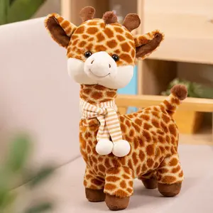 30cm/11.81in Giraffe Plush Toy With Scarf, Tilted Head, Soothing And Comforting, Soft And Skin-Friendly, Perfect For Bedroom Sofa Cushions And Home Decorations. A Great Gift For Best Friends, Girlfriends, Or Children, Perfect For Christmas Or Birthdays.