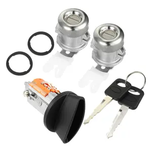 1 Set No.7C3Z-1521990-A/7C3Z1521990A Pair Door Lock Cylinder for Ford F150 1997-2011 / Inner Ignition Switch Matched 2 Same Keys / Durable