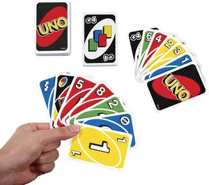 UNO - Classic Colour & Number Matching Card Game - 112 Cards - Customizable & Erasable Wild - Special Action Cards Included - Gift for Kids 7+, W2087