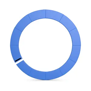 COSTWAY - 15 Feet Trampoline Pad Replacement Safety Pad with Fixing Straps (Blue)