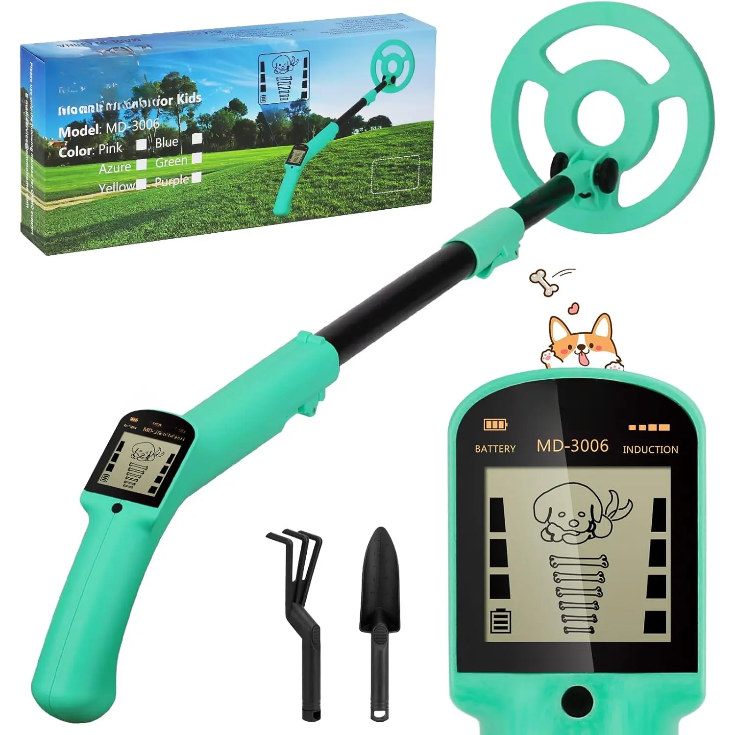 Metal Detector, Adjustable 27.5"-37.8" Metal Detector for  with Intuitive LCD Display, Lightweight  Metal Detectors with 6" Search Coil for Exploration Hiking