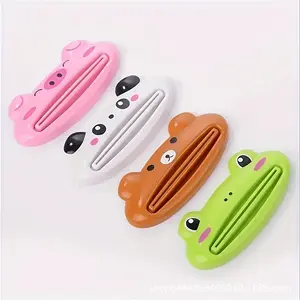 4pcs Creative Cartoon Animal Toothpaste Dispenser Set, Colorful Cute Manual Squeezer, Multi-Purpose Toothpaste Applicator for Kids & Adults