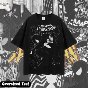 Oversized Vintage Black Suit #SpiderMannn T-Shirt, Retro Superhero Comic Book Graphic Tee, Unisex Outfit, Venom #SpiderMann Shirt, Birthday Gift For Fans