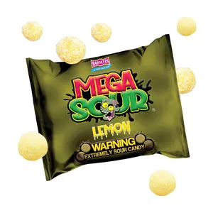 Barnetts Mega Sour Candy Lemon - Trendy Sweet Bags - Traditionally Handmade Sweets - Sour Coating Lasts 20 Seconds - Candies for Party Bag, Gift Hamper, or Hamper Box