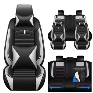 For Honda Accord Car Front Rear Seat Cover Full Set Premium Napa PU Leather Vehicle 5 Seat Protector Mat Breathable Cushion Pad Set with Storage Bag, with 2pcs Head Pillow and 2pcs Waist Pillow, Waterproof - For Mother Father Lover Friend Christmas Gift