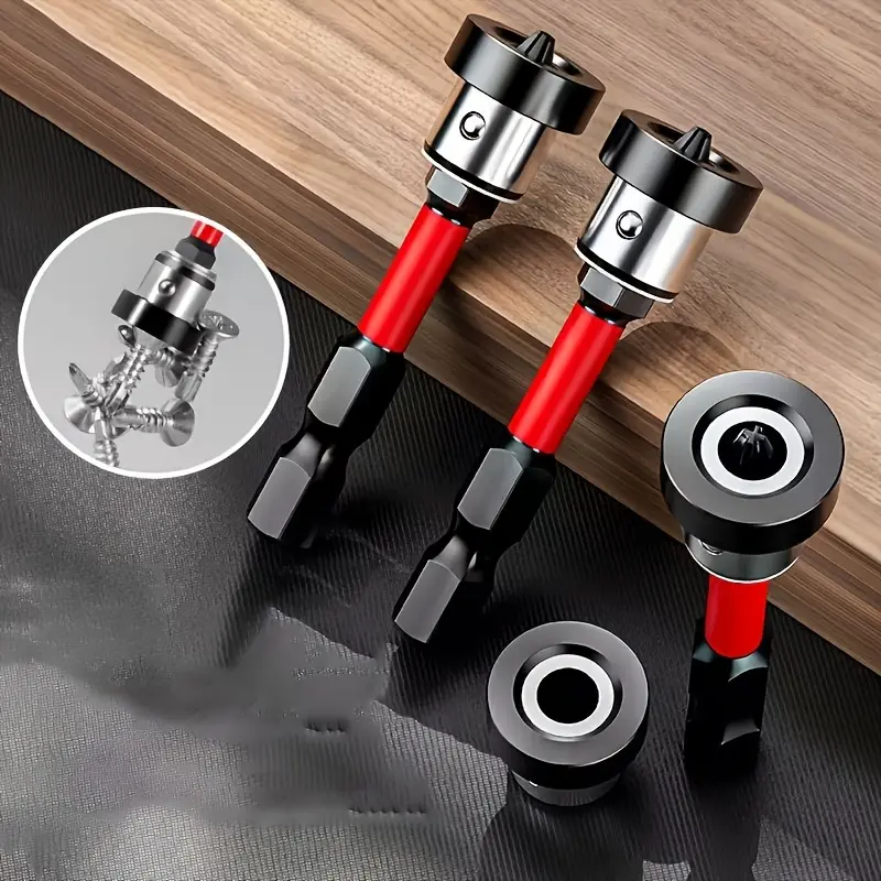 6pcs Strong Magnetic Positioning Drill Bit Set, Anti-SlipImpact-Resistant Steel Phillips Head, Waterproof forWood Flooring & Ceiling Installation