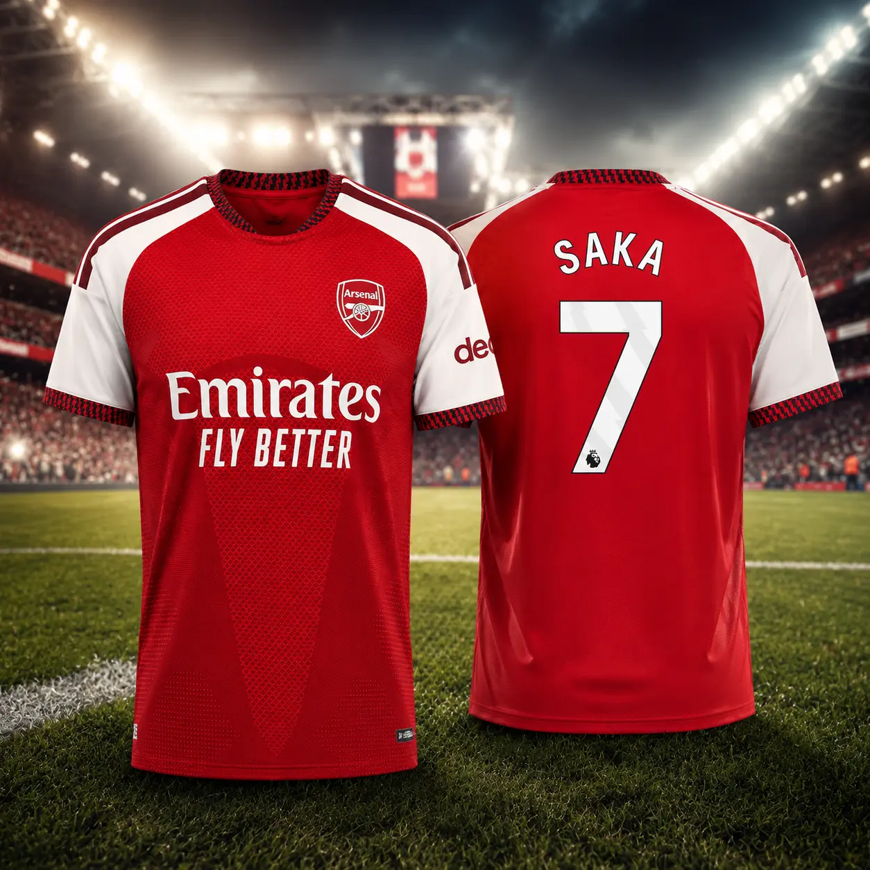 2026/27 Arsenal Saka #7 Home Jersey, Unisex Player Version Soccer Shirt, Breathable Quick-Dry Football Kit, Match Day Fan Apparel, Athletic Sports Top