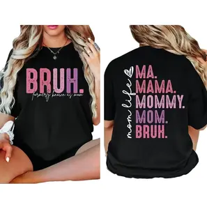 【100% cotton】[Graphic T-shirt]"Women's Funny Mom Sweatshirt – 'Bruh Formerly Known as Mom' Graphic Hoodie, Mama Mommy Mom Era Design, Soft Cotton Blend Casual Pullover, Relaxed Fit Long Sleeve Top, Perfect Mother's Day Gift for Mom, Cozy Everyday Wear"