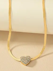 Vintage Heart Shaped Pendant Necklace for Women, Fashion Jewelry for Party, Daily Clothing Decor, Trendy All-match Exquisite Jewelry for Birthday Gift