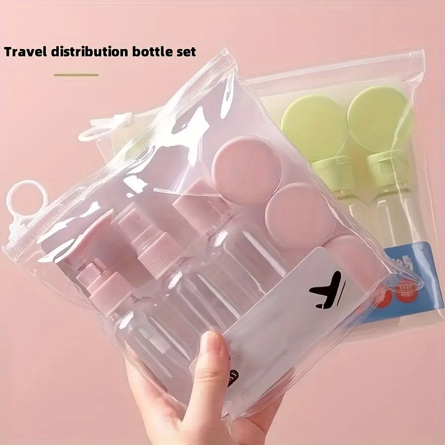7-Piece Travel Bottle Set, Cosmetic Perfume Spray Bottles, Moisturizer Cream Samples, Empty Classification Bottles, Bottles with Lids, Ideal for Travel