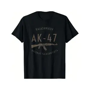 Kalashnikov AK-47 USSR Rifle Weapon Soviet Union T-Shirt casual graphic tee