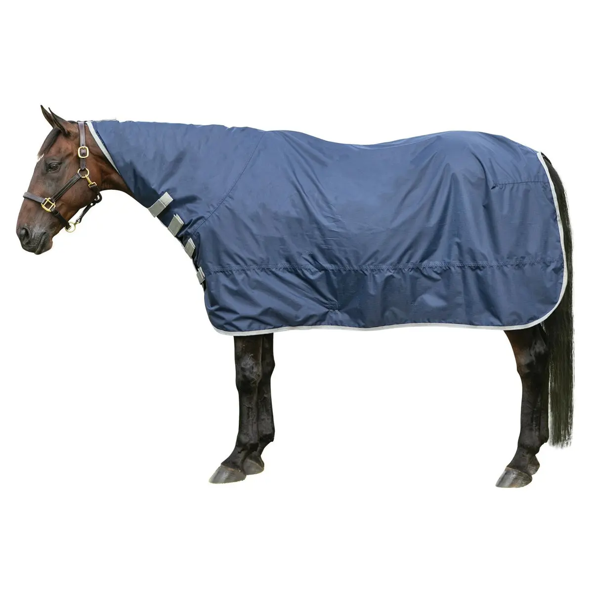 Dura-Tech Equine Waterproof Contour Rain Sheet - Durable, Breathable, with 4 Hook-and-Loop Neck Closures, Head-to-Tail Protection, Adjustable Front Girth Strap, Ideal for Horse Show Rainy Weather Use