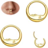 2pcs_16G 8mm Moon Face_Gold