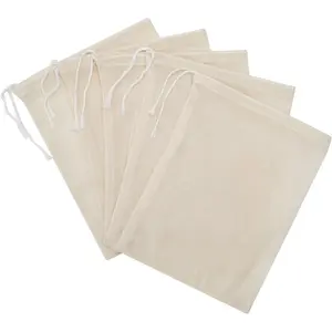 LOOKSGO 25 Pcs 5x7 Inch Muslin Bag Sachet Bag for Party Wedding Home Supplies Cotton Drawstring Bags for Jewelry