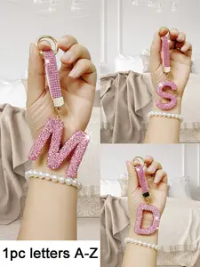 Shiny Rhinestone Letter Keychain, Lucky Crystal Pendant, Sparkling Alloy Charm, Perfect Gift for Bags and Backpacks, Women and Girls