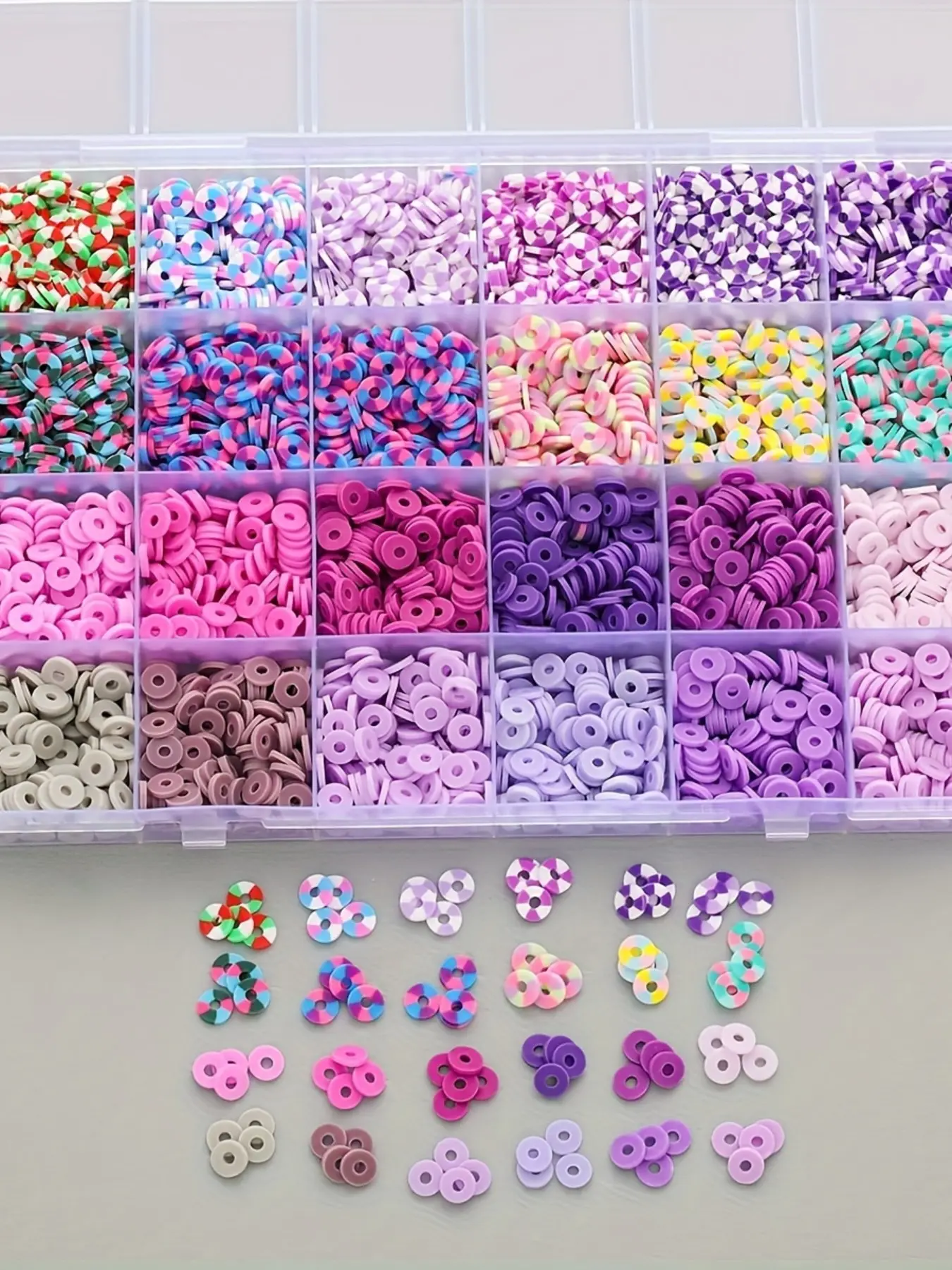 4800pcs Polymer Clay Beads Set, 24 Colors DIY Jewelry Making Supplies, DIY Jewelry Decoration, DIY Beading Accessories, Beads for Bracelets, Perfect for Necklace Bracelet Phone Chain Crafting, DIY Mix Beads, Bead Assortment