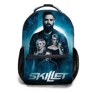 Skillet-Band-Backpacks for Girls, Cute School Backpack for Girls Boys, Aesthetic Bookbag for Teens, Lightweight Classic Backpack for Travel, Work, Picnic A-51