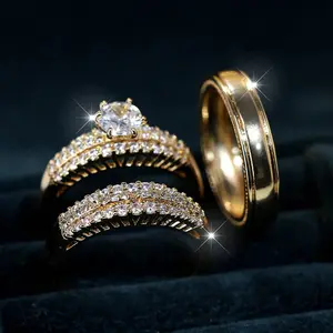 Fashionable Couple Rings Set for Men Women, Engagement Rings, Suitable for Daily Dates, Birthday Anniversary Gifts Promise Ring