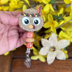 Turkey Badge Reel, RN ID Holder, Thanksgiving, Seasonal Accessories Cute  Resin Badge Reel, Gift for Nurses, CNA, Teachers, & Medical Staff