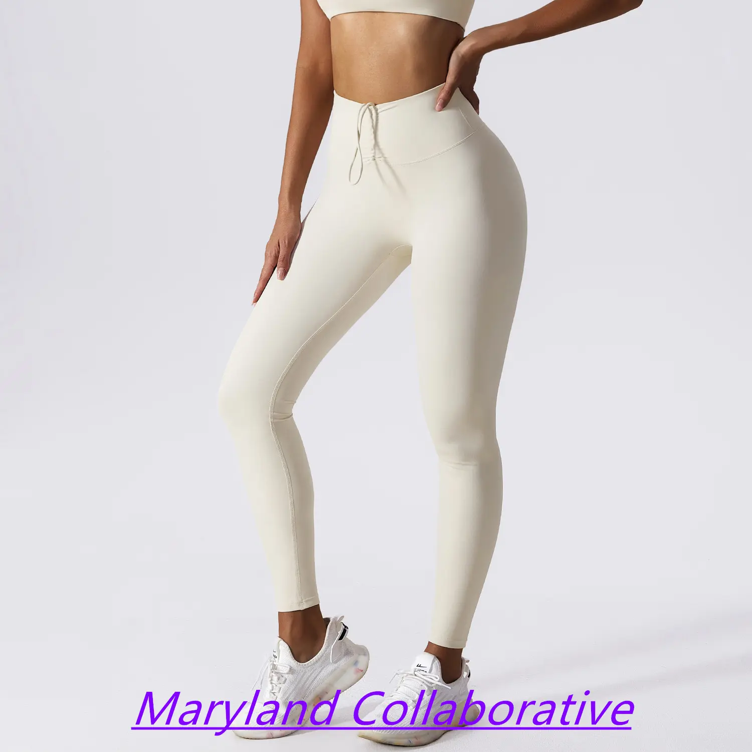 Drawstring Tummy Naked High Waist Yoga Pants Quick Dry Lift Hip Fitness Pants Tight Running Sweatpants Women