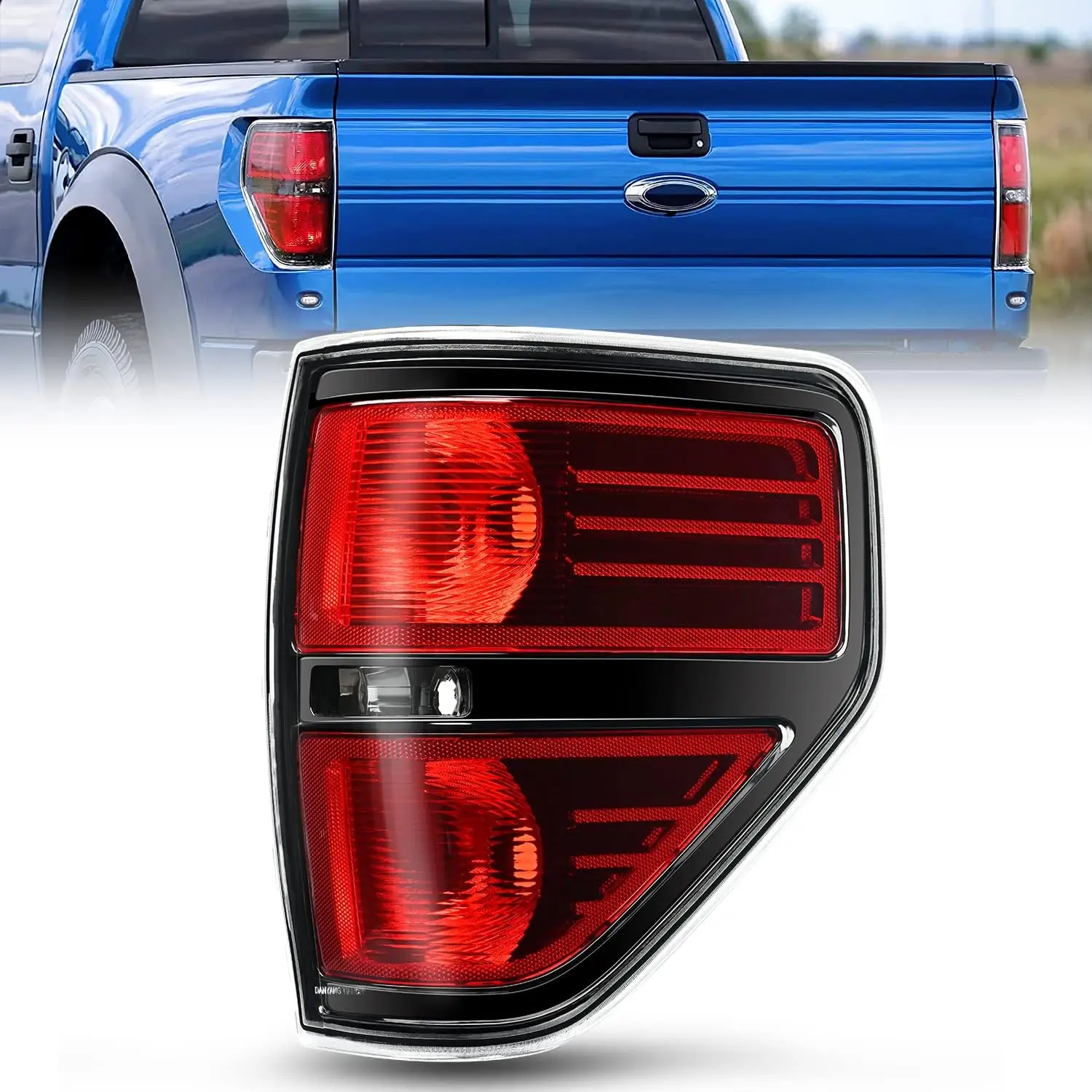 Nilight OE-Style Automotive Car Light Taillight Assembly - Car Accessories for 2009-2014 Ford F-150 Pickup Truck, Passenger Side Right Rear Red Housing Blinker Lights Replacement
