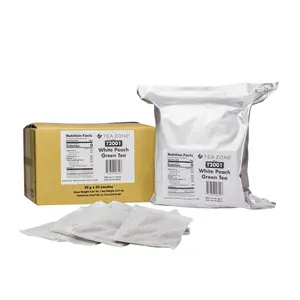 Tea Zone 1 oz Classic White Peach Green Tea, 50 Count