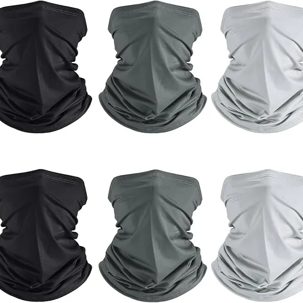 6 Pack Men'S Scarf, Sun Protection Face Mask, Cooling Neck Gaiter, Balaclava, Breathable Neck Snood, Face Mask For Men'S Ski, Breathable Sun & Proof Hijab, Windproof Head Scarf, Suitable Or Skiing Fishing Hiking Camping Cycling