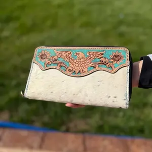 Western Eagle Cowhide Wallet Teal