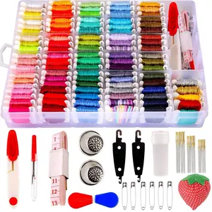 200pcs+ Embroidery Floss kit, Friendship Bracelet String Kit with Organizer Box-Included 100pcs Friendship Bracelet Floss Thread,Cross Stitch Kits Xmas Gifts