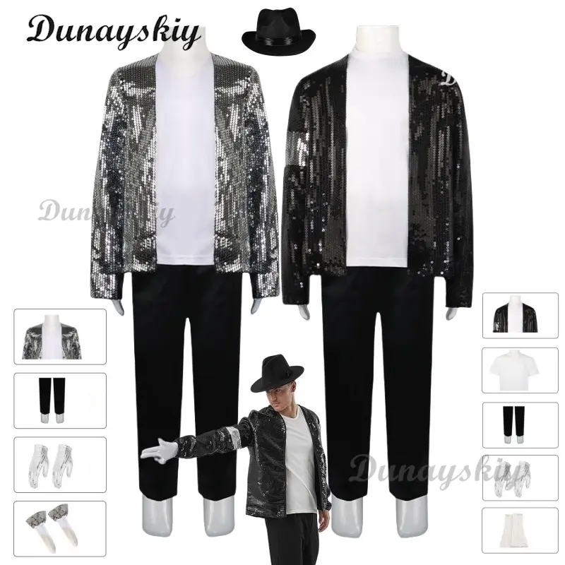 Dance Star Michael Jackson Costume Cosplay Hat Halloween Carnival Party Superstar Singer 80s 90s Hip Hop Stage Outfits