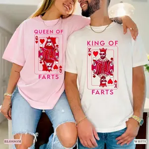 Queen Of Farts T Shirt, King Of Farts Funny Couples Shirt, Exchange Flatulence Prank Gift For Her Him, Inappropriate Valentines Gift, Embarrassing Shirt , Unisex Short Sleeve Tee