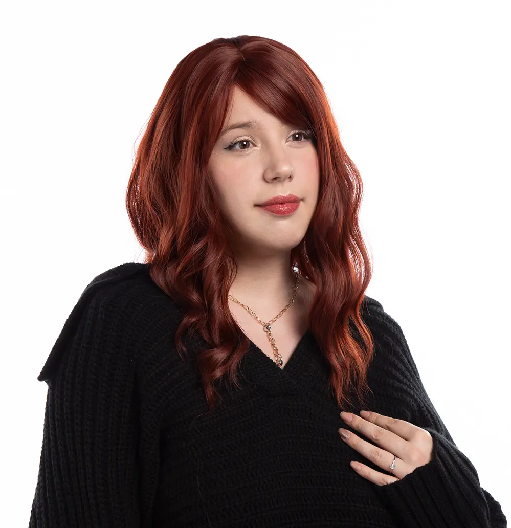 18-Inch Solid Mahogany Gentle Curled Waves Synthetic Wig | 【Heat Resistant】【Cap Included】 | #6 @2 *24 41FSGC