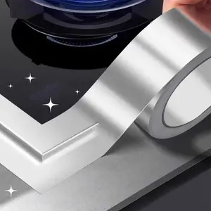 Aluminum Foil Tape(Size: 5*1000cm / 1.97*393.7in,  Thickness: 0.1mm / 3.9mil), Insulating Adhesive Metal High-Temperature Hvac Tape, Silver Color, Suitable for Ducts, Dryer Exhaust Pipes, Hvac Systems,Cooktop or water basin