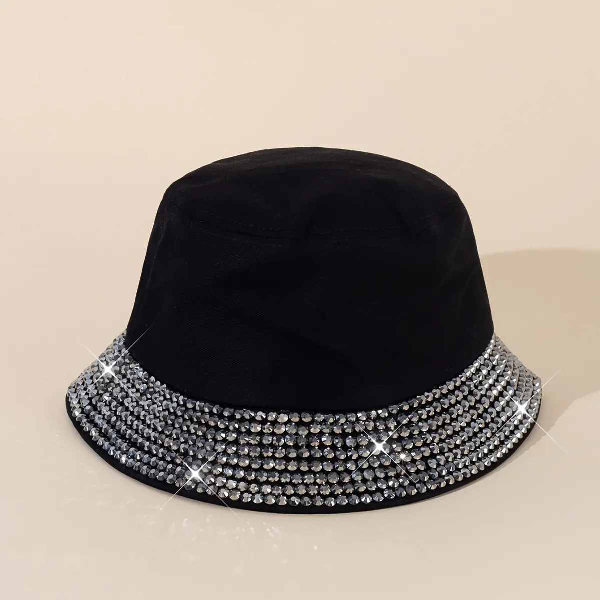 Fashionable Rhinestone Decorative Bucket Hat For Spring And Summer, Casual Sun Protection Basin Hat, Hip-hop Fisherman Hat Suitable For Both Men