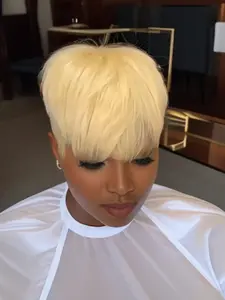 Short 613 Human Hair Pixie Cut Wigs for Women Natural Looking