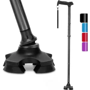 Walking Cane for Men & Women - Foldable, Adjustable, Lightweight, Self Standing Pivot Walking Cane, Soft Handle Grip, with Travel Bag, Walking Sticks for Seniors & Adults