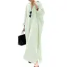 Chouyatou Women's Collared Casual Long Sleeve Button-Down Loose Striped Cotton Maxi Caftan Dress, Comfy Batwing-Sleeved Breathable Lightweight Beach Casual Wear, Grey Women's Clothes, Longsleeves, Basic, Beach Outfits, Lady, Casual Dresses