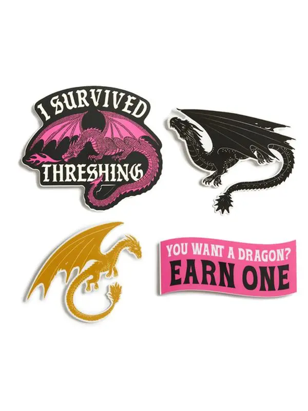 Rebecca Yarros's Fourth Wing: I Survived Threshing Stickers - Sticker Set of 4 by Out of Print (Paperback)