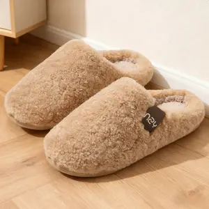 Women's Round Toe Soft Slippers, Casual Soft Plush Warm Non-Slip Home Slippers for Women Fall & Winter, Cozy Comfy Silent Fashionable Slippers for Indoor Outdoor Christmas Gift for Girlfriend