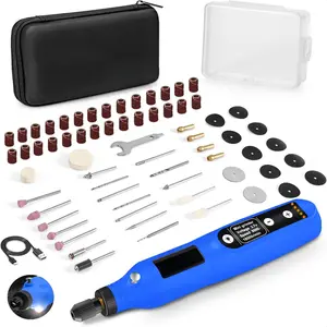 Cordless Rotary Tool, 5 Variable Speed Mini Rotary Tool Kit with 70 Accessories, 3.7V Type-C Charging Power Rotary Tool for Engraving, Sanding, Polishing, Carving, Cutting, DIY Crafts