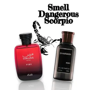 Smell Dangerous, SCORPIO Zodiac Bundle | Hawas Fire + Bharara King | Eau De Parfum | Men's Fragrance | 100 ML - 3.4 oz | Spicy - Citrus & Sweet Notes