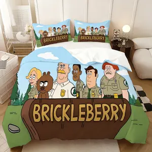 3Pcs,Brickleberry creativity  three-piece bedding set, soft, comfortable and skin-friendly, universal in all seasons, bedding set, no pillow core, no quilt core, suitable for bedrooms, guest rooms - (1 quilt cover + 2 pillowcases)