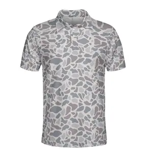 Deer Camo Patten Golf Polo Shirt Outdoors Print Gift for Men Lightweight