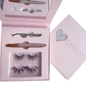 2-Mink Lash Set w/ Tweezer and Glue