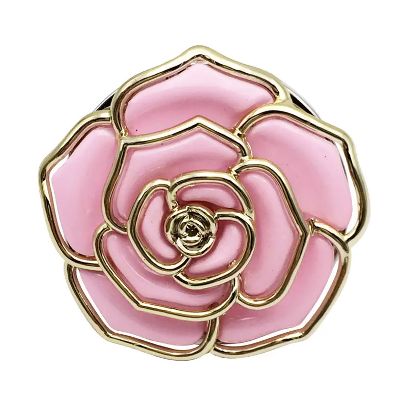 Camellia Flower Foldable Metal Purse Hanger - Portable Table Edge Handbag Hook for Desk, Cafe